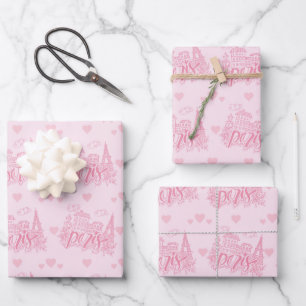 Paris Pink Wrapping Paper