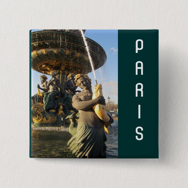 Paris - Place de la Concorde Pinback Button (Front)