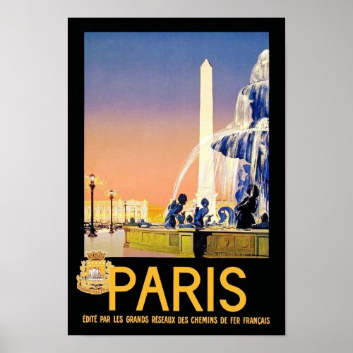 Paris  Place del la Concorde Poster