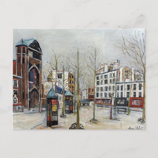 Paris, Place des Abbesses; Utrillo Postcard (Front)