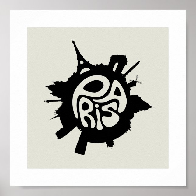 Paris Planet Typography Poster (Front)