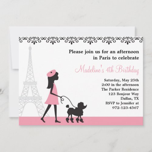 Paris Poodle Invitations