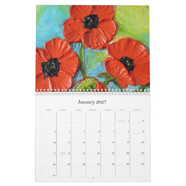 Paris' Poppy Calendar (Jan 2027)