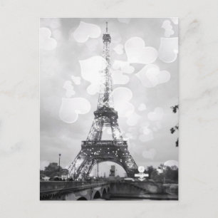 Paris Post Card, The Eiffel Tower in B/W Postcard