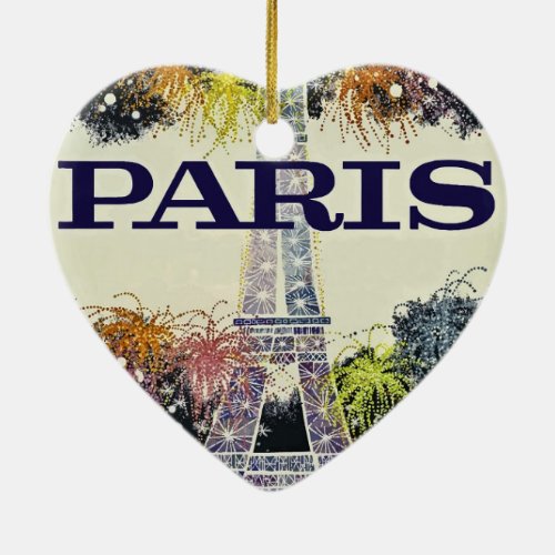 Paris Poster Ceramic Ornament