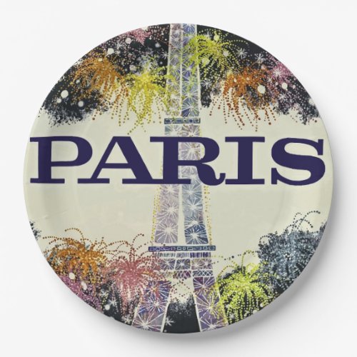 Paris Poster Paper Plate