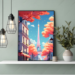 Paris poster Wall Art Ghibli Style