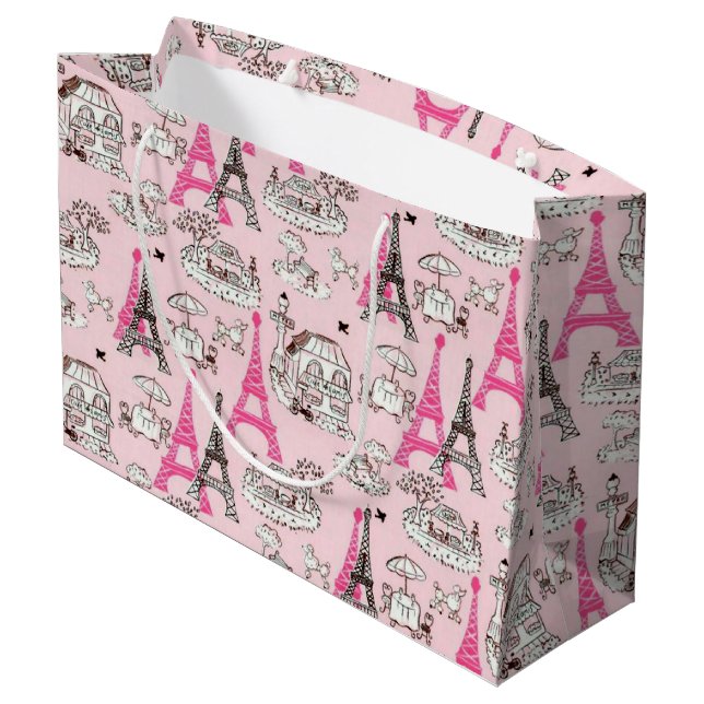 Paris Promenade Large Gift Bag (Back Angled)