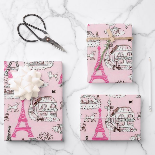 Paris Promenade Wrapping Paper Sheets (Front)