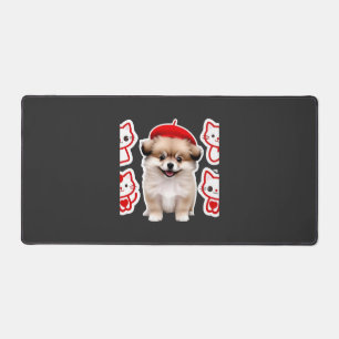 Paris Pup & Kitty Crew � Cute Beret Dog and Cat Desk Mat