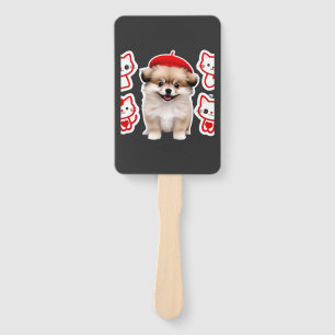 Paris Pup & Kitty Crew � Cute Beret Dog and Cat Hand Fan