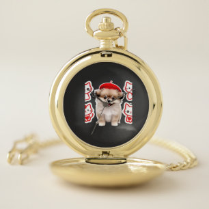 Paris Pup & Kitty Crew � Cute Beret Dog and Cat Pocket Watch