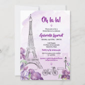 Paris Purple Iris French Bridal Shower Invitation (Front)