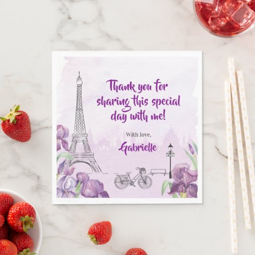 Paris Purple Iris French Napkins