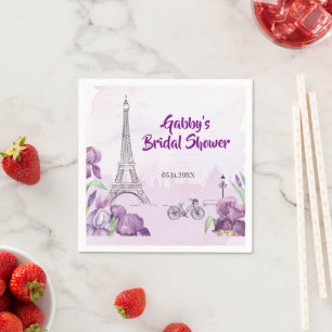 Paris Purple Iris French Special Occasion Napkins