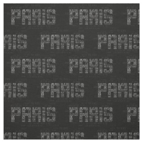 Paris Quarters Typographic Word Art Fabric