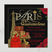 Paris Quinceanera Invitation (Front/Back)