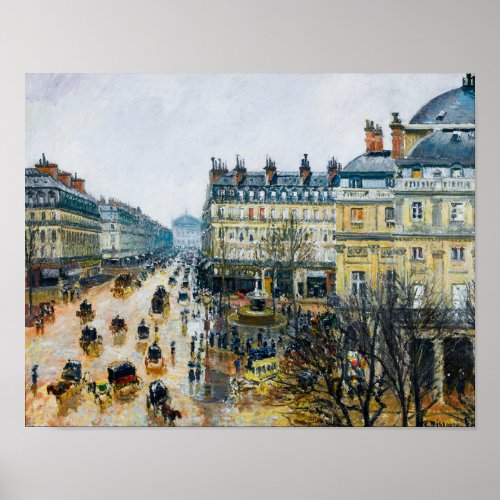 Paris Rain by Camille Pissarro Poster