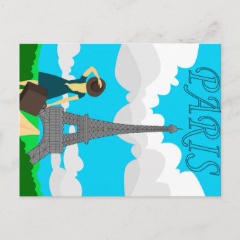 Paris Retro Style Design Postcard by CateLE at Zazzle