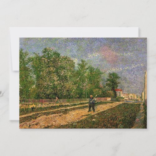 Paris Road with Peasant by Vincent van Gogh Invitation