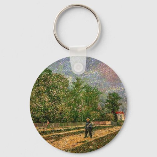 Paris Road with Peasant by Vincent van Gogh Keychain