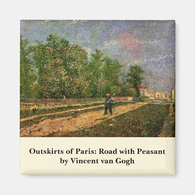 Paris Road with Peasant by Vincent van Gogh Magnet (Front)