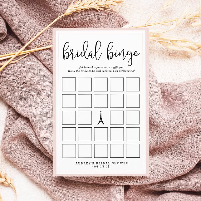 Paris Romance Bridal Shower Bingo Game (Creator Uploaded)