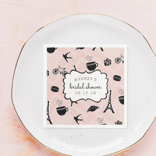 Paris Romance Bridal Shower Paper Napkins