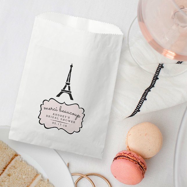 Paris Romance Eiffel Tower Bridal Shower Favor Bag (Creator Uploaded)