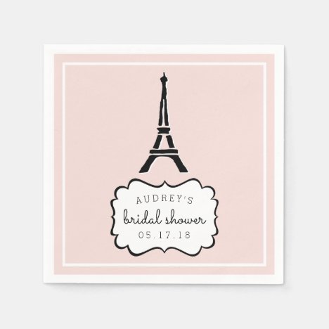 Paris Romance | Eiffel Tower Bridal Shower Paper Napkin