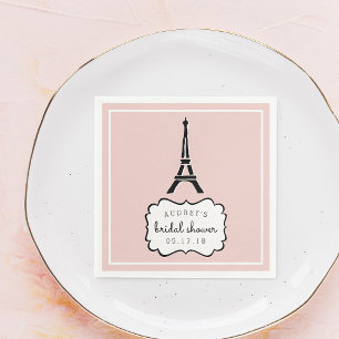 Paris Romance Eiffel Tower Bridal Shower Paper Napkins