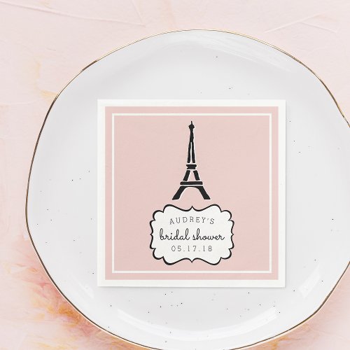 Paris Romance  Eiffel Tower Bridal Shower Paper Napkins