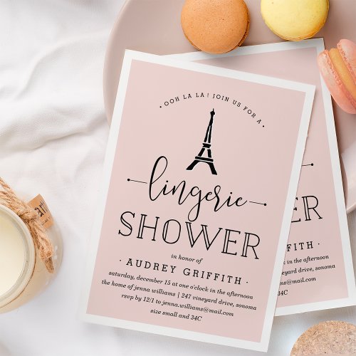 Paris Romance Lingerie Shower Invitation