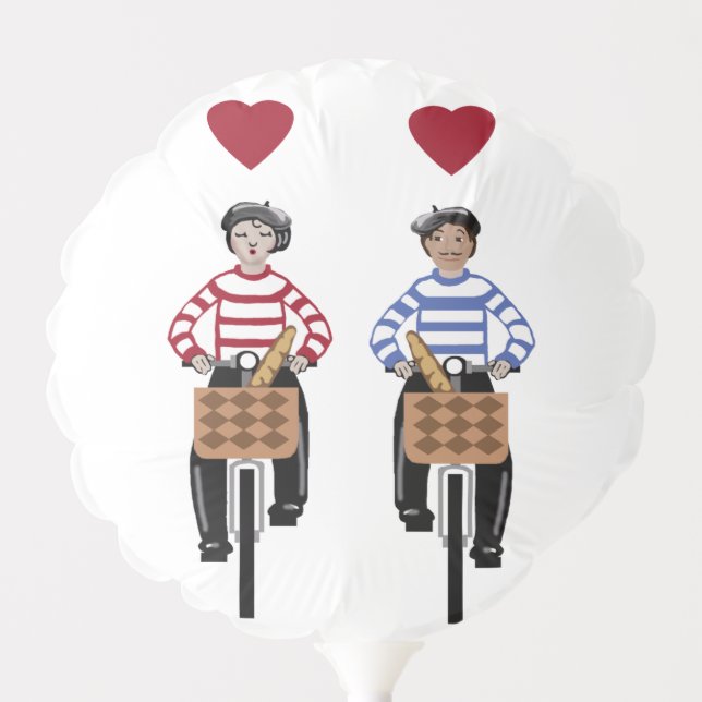 Paris romance love on bicycles balloon (Front)