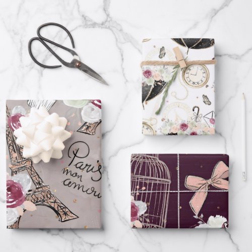 Paris Romance Luxury Design Embrace the Elegance  Wrapping Paper Sheets