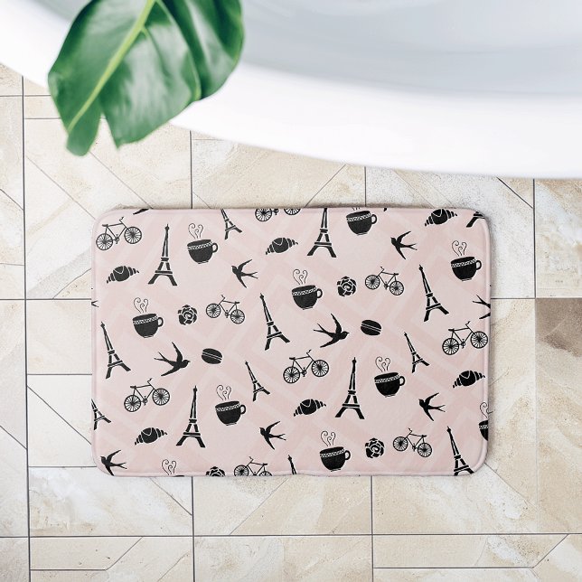Paris Romance Patterned Bathroom Mat (Creator Uploaded)