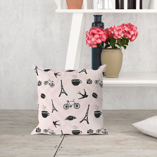 Paris Romance Patterned Throw Pillow