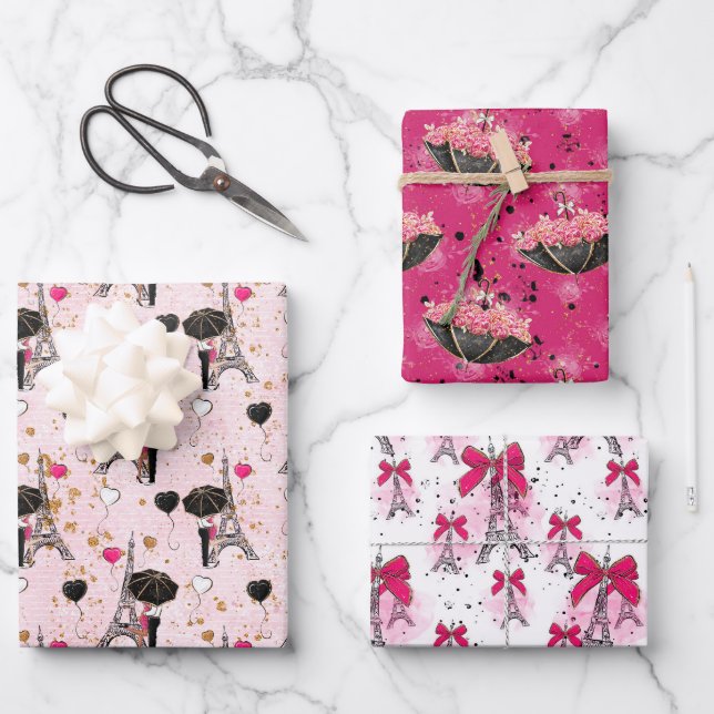 Paris Romance  Wrapping Paper Sheets (Front)
