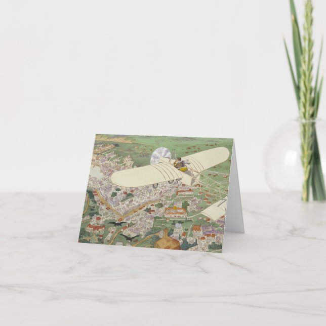 Paris-Rome Monoplane Beaumont Le Gagnant Bleriot Holiday Card (Front)