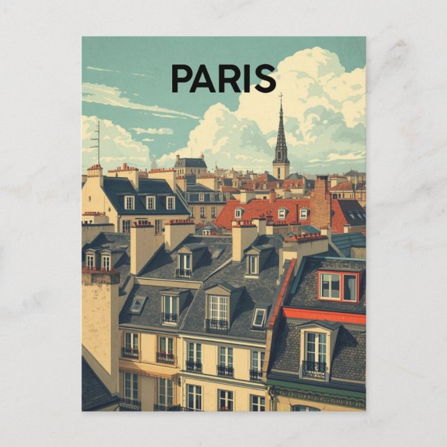 Paris Roofs Postcard (Front)