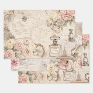 Paris Rose Vintage Wrapping Paper Set