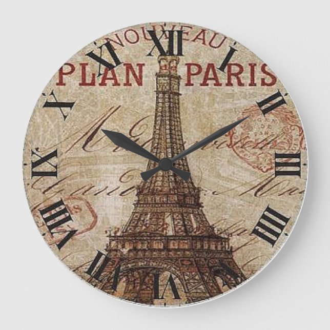 Paris Round Acrylic Wall Clock (Front)