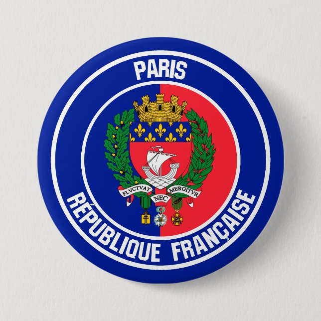 Paris Round Emblem Button (Front)