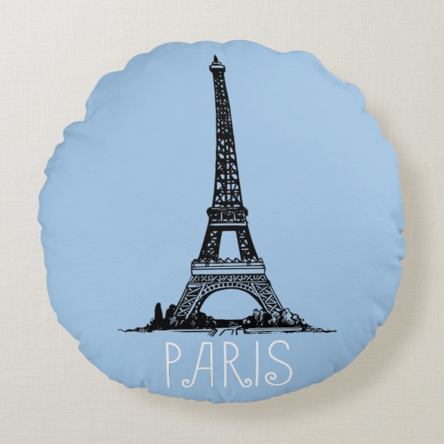 Paris Round Pillow (Front)