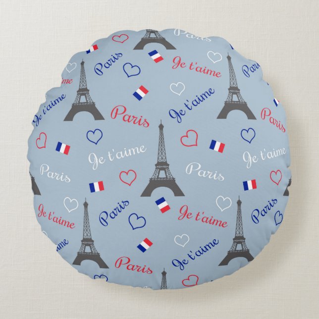 Paris Round Pillow (Front)