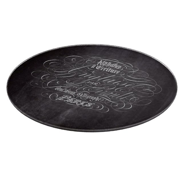 Paris rustic country chalkboard French Scripts Cutting Board (Corner)