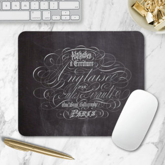 Paris rustic country chalkboard French Scripts Mouse Pad