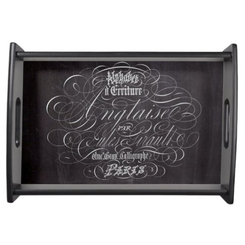 Paris rustic country chalkboard French Scripts Serving Tray