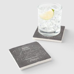 Paris rustic country chalkboard French Scripts Stone Coaster