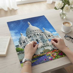 Paris Sacre Coeur Sunshine Garden Jigsaw Puzzle